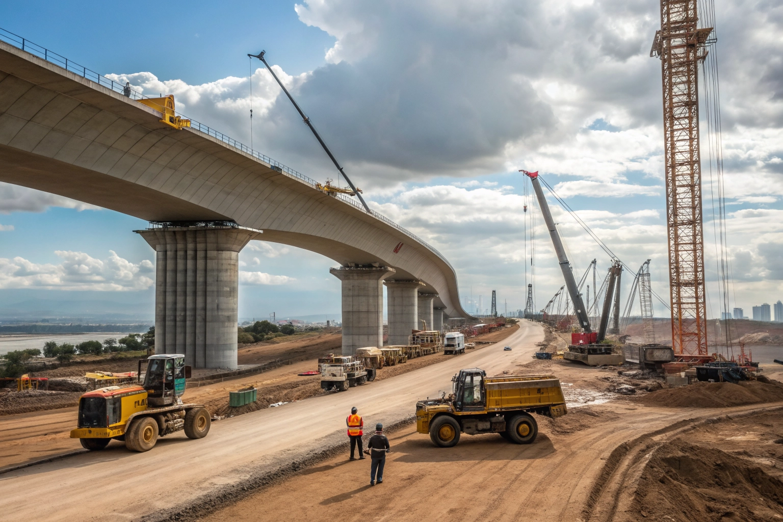 Construction & Infrastructure site featuring asphalt processing